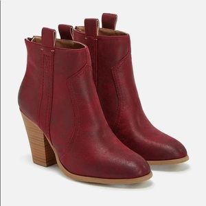 JustFab Tarynn Booties - Wine Red - 7.5